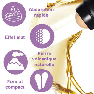 Rouleau facial volcanique pous absorber l'huile