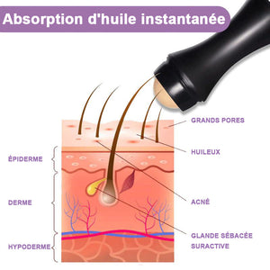 Rouleau facial volcanique pous absorber l'huile