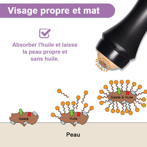 Rouleau facial volcanique pous absorber l'huile
