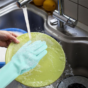 GANTS DE LAVAGE DE VAISSELLE EN SILICONE